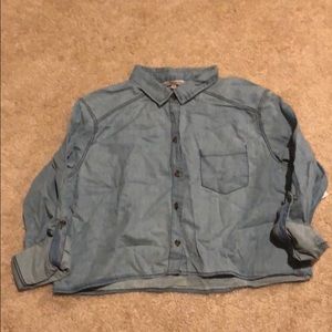 Charlotte Russe chambray buttondown long sleeve
